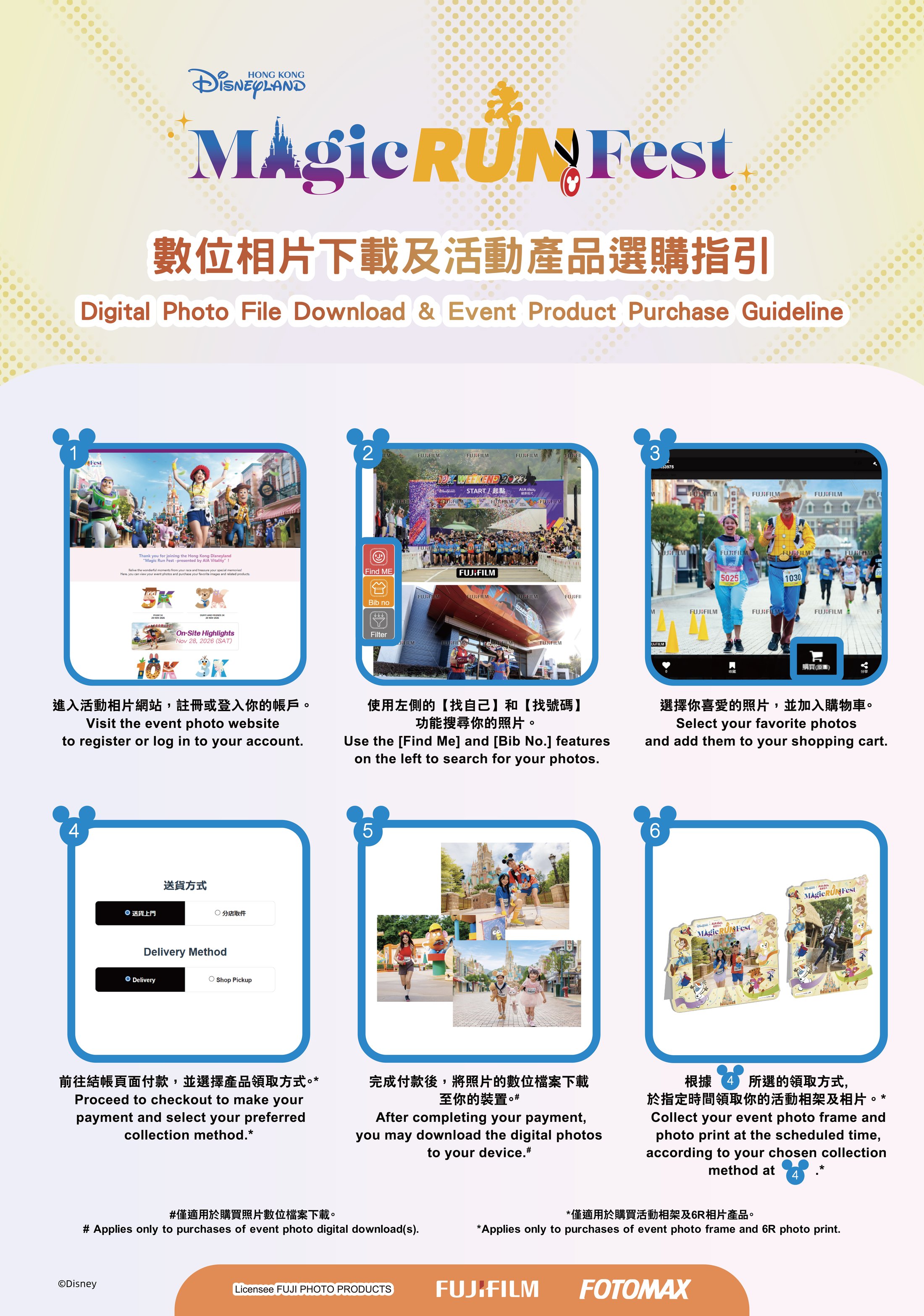 數位相片下載及活動產品選購指引 Digital Photo File Download and Event Product Purchase Guideline